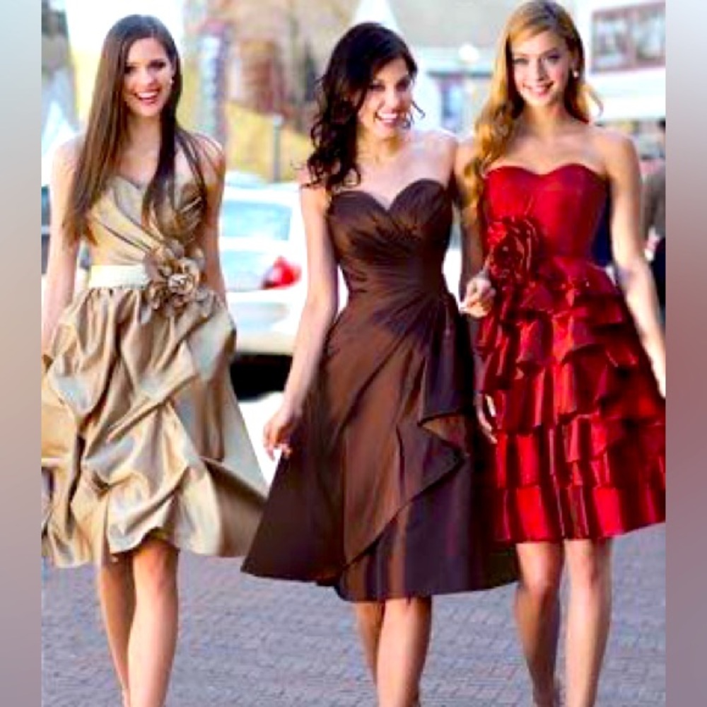 Impression satin or taffeta bridesmaid/cocktail dresses. One of each